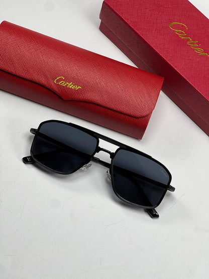 Cartier Premium Aviator Sunglasses – Metal Frame with Case & Box