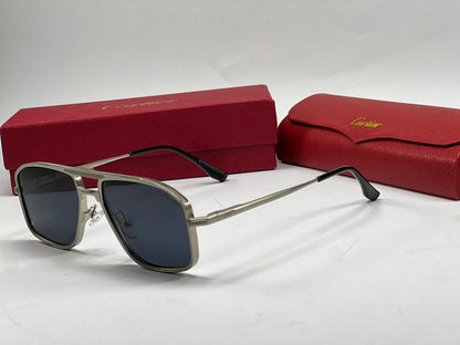 Cartier Premium Aviator Sunglasses – Metal Frame with Case & Box