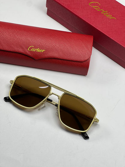 Cartier Premium Aviator Sunglasses – Metal Frame with Case & Box