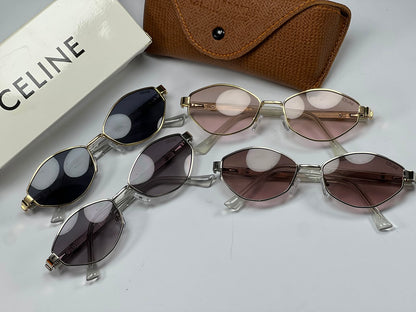 Celine Premium Hexagonal Sunglasses – Metal Frame with Case & Box