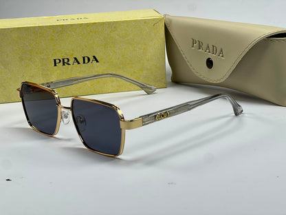 Prada Premium Square Sunglasses – Metal Frame with Case & Box