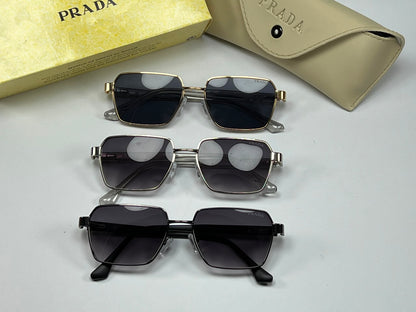 Prada Premium Square Sunglasses – Metal Frame with Case & Box