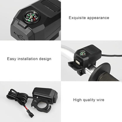 Motorcycle Usb Charger With Compass –